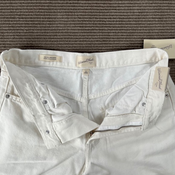 Universal Thread Womens High Rise Long Shorts White Denim Relaxed Fit Size 8 NWT - Picture 3 of 14